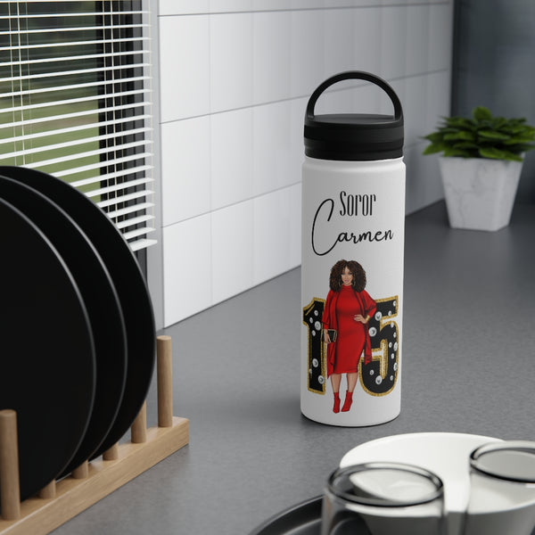18oz. Stainless Steel Water Bottle, Handle Lid