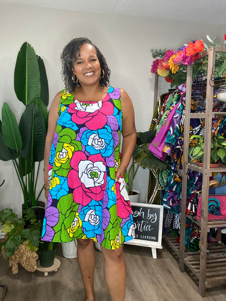 Big Blooms Umbrella Dress