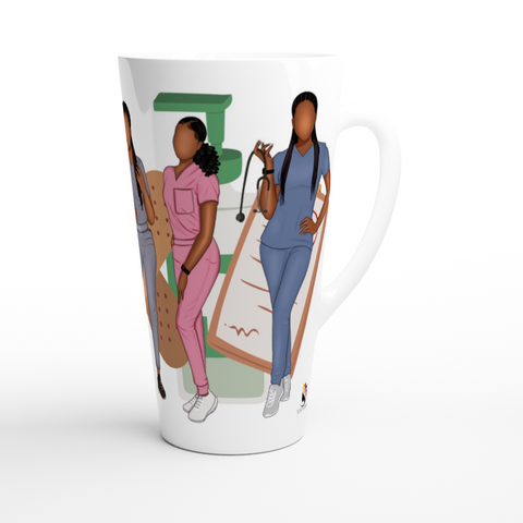 *Healthcare SHEro* White Latte 17oz Ceramic Mug