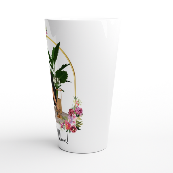 "It's my time to bloom" White Latte 17oz Ceramic Mug
